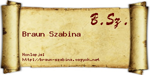 Braun Szabina névjegykártya